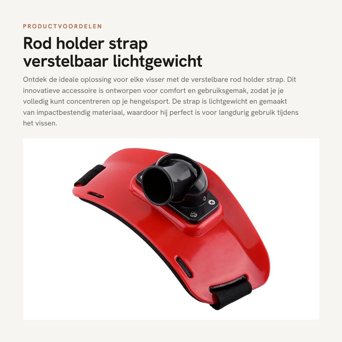Dailygoods- Hengelhouder verstelbaar - Hengelsteun - Lichtgewicht - Impactbestendig - Rood - 27 x 13 cm - Vishengelhouder
