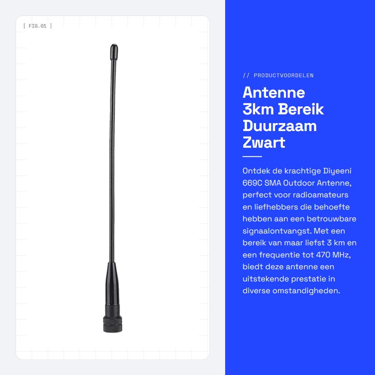 Dailygoody - SMA-Male Antenne - Vhf/Uhf Dual Band Antenne - 21 cm