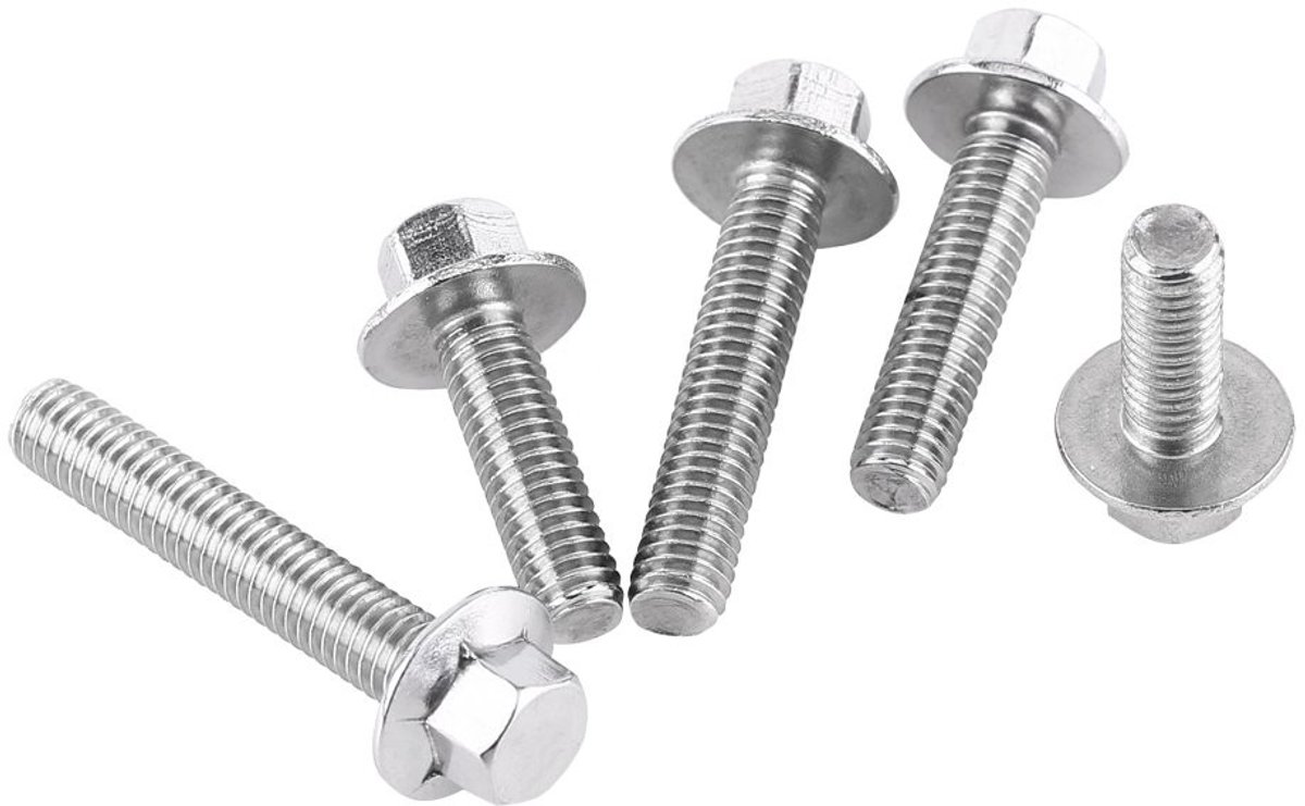 Dailygoods- Flensbout Zeskantschroef 10 Stuks - Roestvrij Staal 304 - M6 - 16mm - Corrosiebestendig - Zilver - Schroef