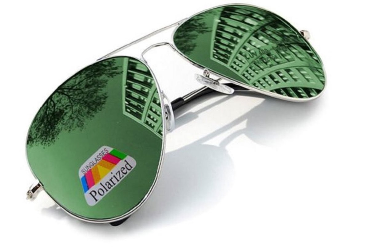 Dailygoods- Zonnebril Gepolariseerd - Uniseks - Lichtgewicht Metalen Montuur - Zilveren Gespiegelde Glazen - Tijdloos Design - Perfect voor Dagelijks Gebruik - Zonnebrillen