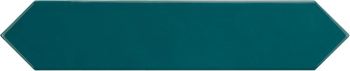 Keramische muurtegels - Decoratieve tegels - Binnenmuren decoreren - Vlekwerend onderhoudsarm - 5 x 25 cm - Blauwgroen