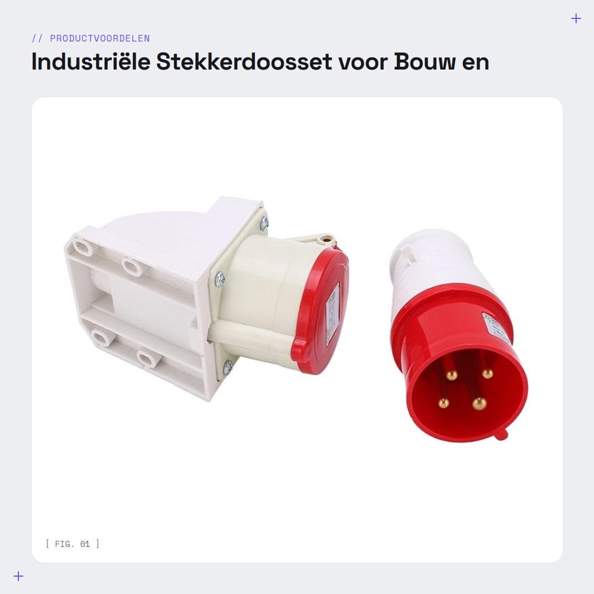 Dailygoods- Stekkerdoosset 380-415V 32A 4Pin - IP44 Waterdicht - Industriële Toepassing - Commercieel Gebruik - Bouwplaatsen - Hoogwaardige Koperen Geleiding - Industriële Stekker