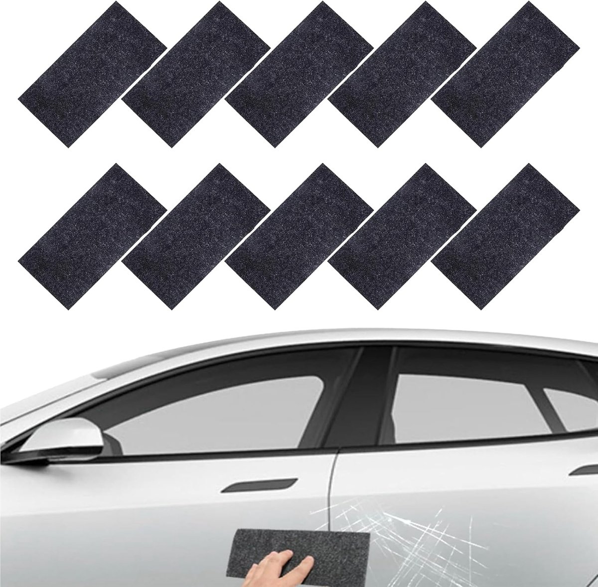 Polijstdoekjes - Microvezeldoekjes - Auto Kras Verwijderen - Nanotechnologie Reparatie - 10 Stuks - Donkergrijs