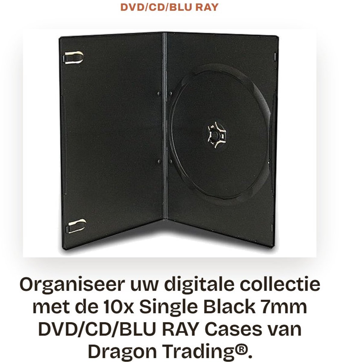 DVD/CD/BLU RAY Cases - 10 Stuks - Ideaal voor Bescherming - Zwart - Geschikt voor Opslag - Hoogwaardige Kwaliteit - Perfect voor Organisatie