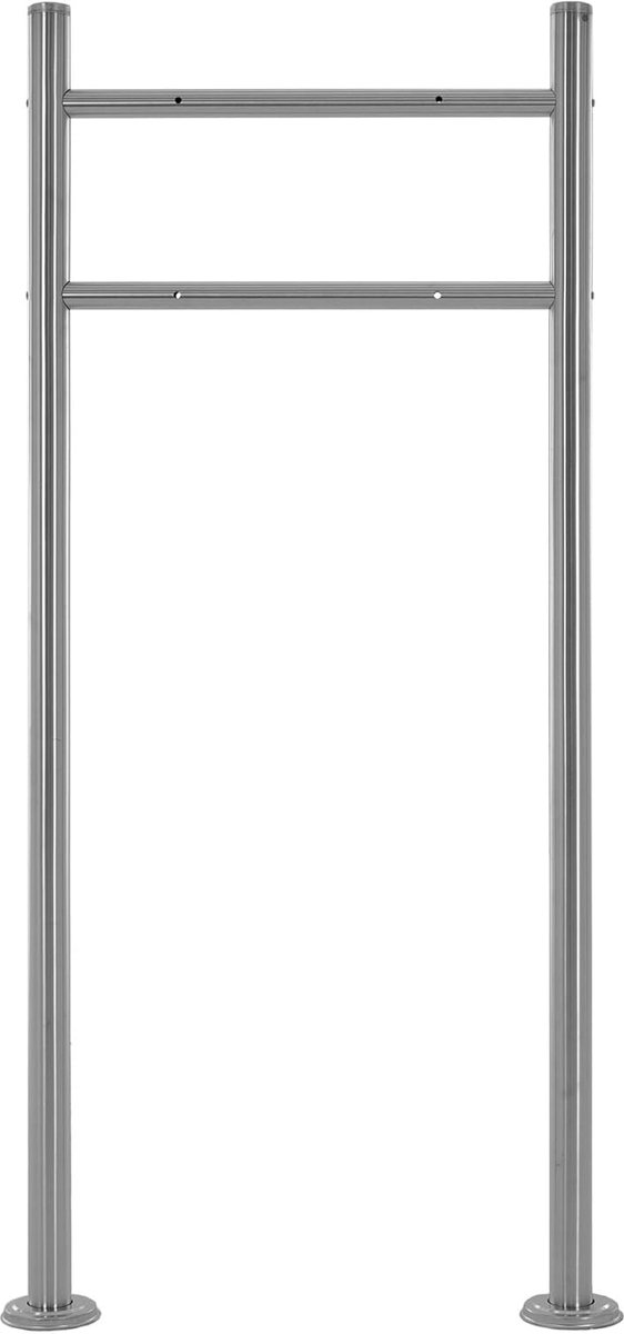 Brievenbus Standaard - Brievenbuspaal - Post Bezorgen - Roestvrij Staal - 120 cm Hoog - Zilver