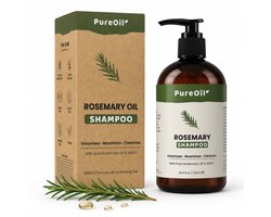 PureOil - Rozemarijn Olie Shampoo - 300ml - Haargroei Incl. Biotine - Anti Roos - Haarverzorging - Rosemary Oil - Incl. Ebook