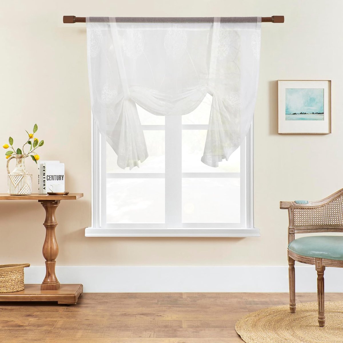 Transparant Gordijn - Vitrage Paneel - Raamdecoratie - Met Rod Pocket - 80 x 140 cm - Wit