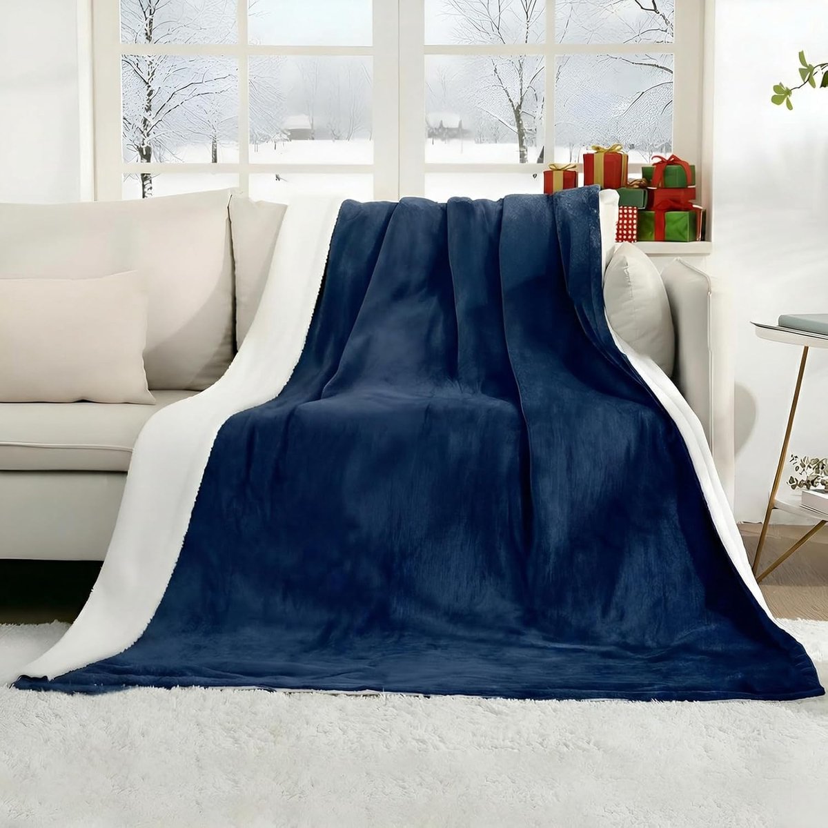 Elektrische Deken - Verwarmingsdeken Flanel - Genieten van Warmte - 4 Warmtestanden - 130x180 cm - Donkerblauw