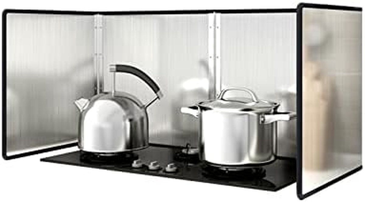 Opvouwbare Splatter Guard - Olie Baffle Shield - Schoon Koken - Hittebestendig Roestvrij Staal - Opvouwbaar - Zilverkleurig