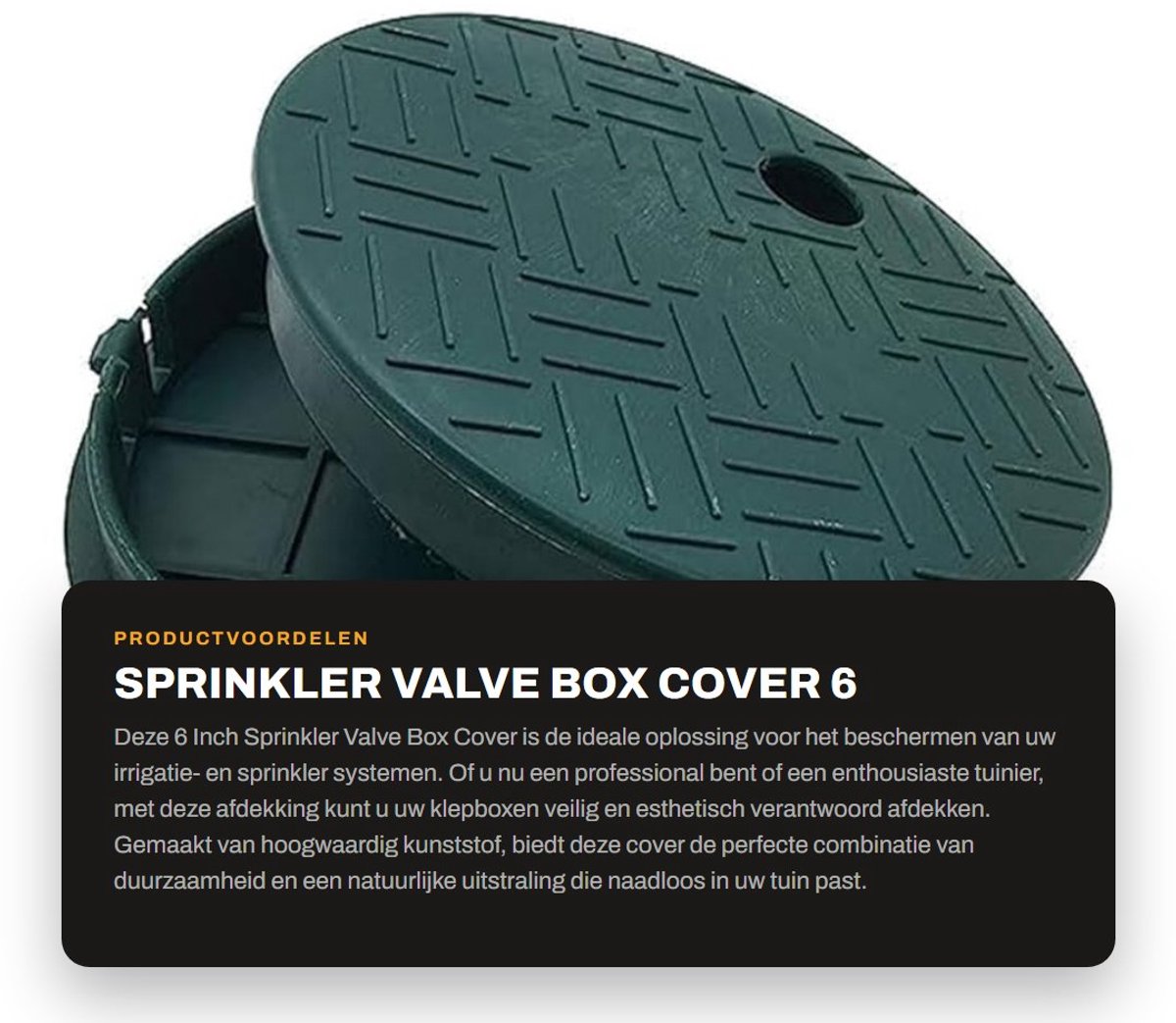 Dailygoods- Sprinkler Valve Box - 6 Inch Deksel - 2 Pack - Duurzaam Kunststof - Geschikt voor Irrigatie - Voor Gazon en Tuin - Afdekking