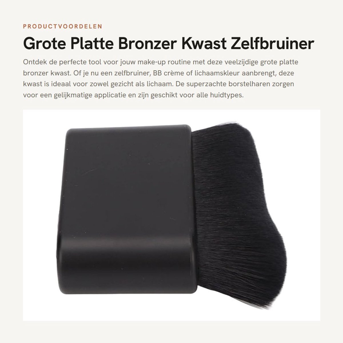 Dailygoods- Bronzer Kwast Grote Platte - Make-up Kwasten - Multifunctioneel