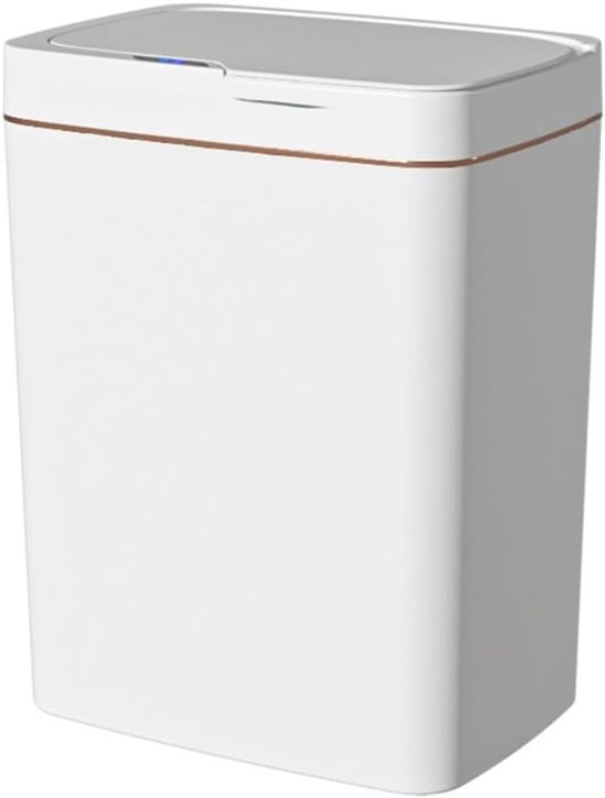 Slimme prullenbak - Handige automatische prullenbak - Deksel met bewegingssensor - Prullenbak voor de badkamer - Inhoud 15 liter - Wit