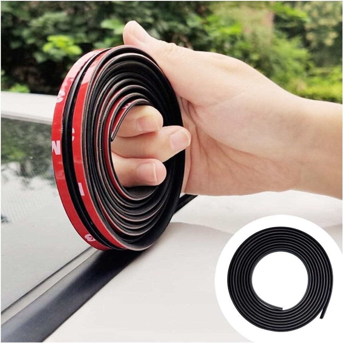 Dailygoods- Autodeurafdichting T-vormig - Zelfklevende Afdichtstrip - Rubber Afdichting - Deurafdichtingsstrip - Deurdichting Auto - Hoogwaardige EPDM-Rubber 1,9 x 300 cm - Deurafdichting
