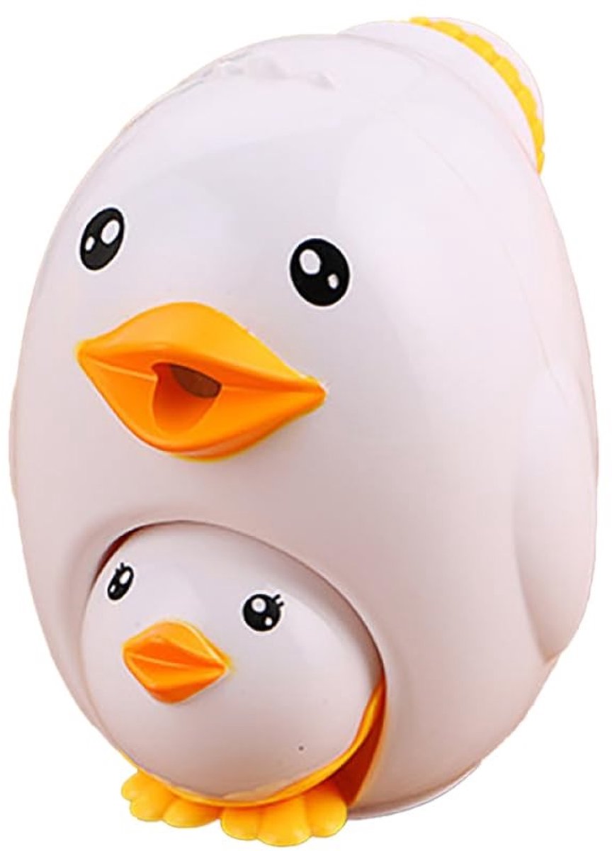 Dailygoods- Puntenslijper 2 in 1 - Cartoon Eend/Kip - Draagbaar - Handig voor School - Grote Scheercontainer - Scherp en Efficiënt - Potloodslijper