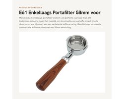 Dailygoods- Portafilter 58mm - Enkellaags Bodemloos - Draagbare Koffiefilterhouder - Compatibel met Expobar/Rocket/Faema - Verbeterde Afzuiging - Voor Koffiebar Thuis