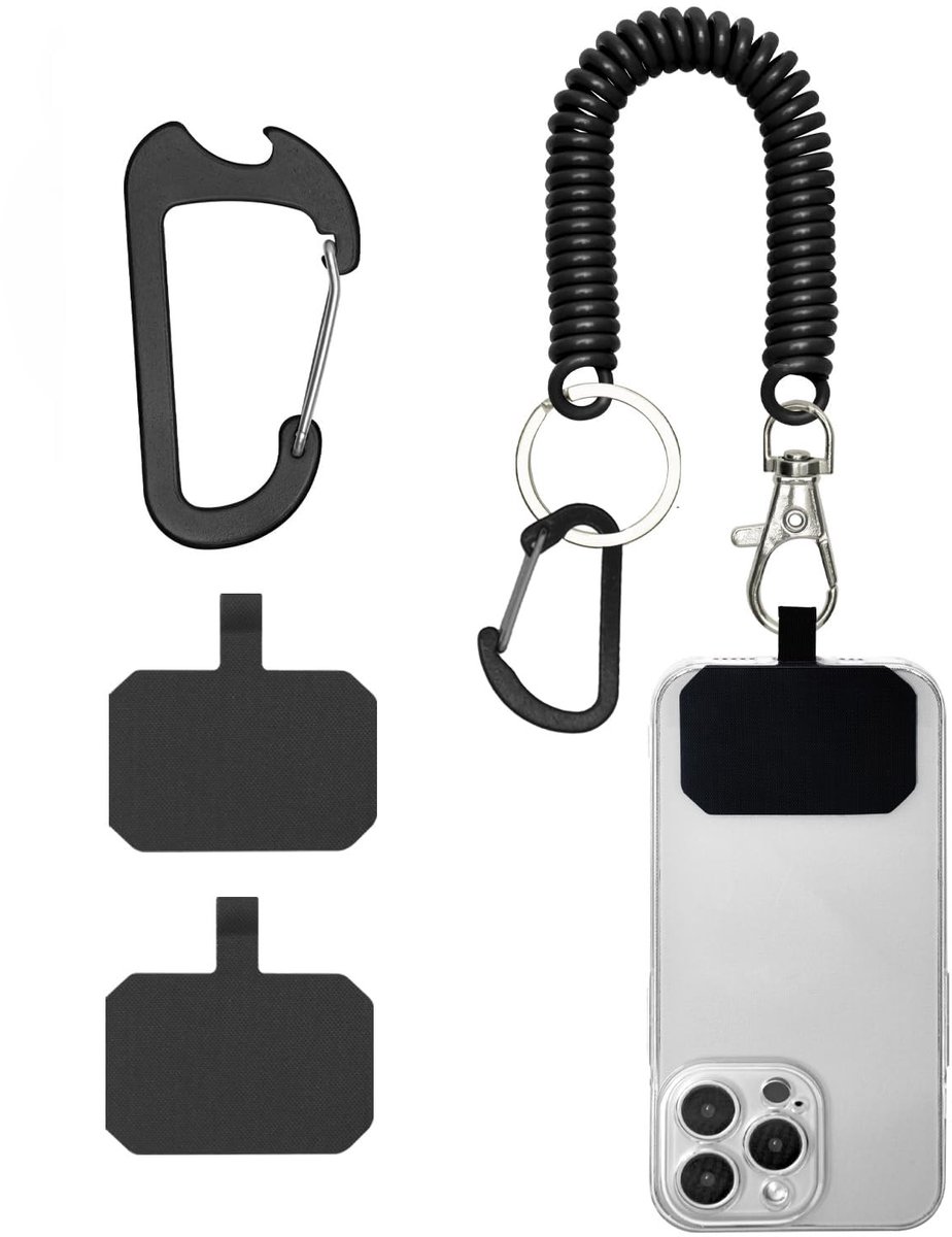Dailygoods- Telefoonband met karabijnhaak - Antidiefstal - Telefoonkoord - Veiligheid - Outdoor - Geschikt voor de meeste smartphones - Telefoonlanyard