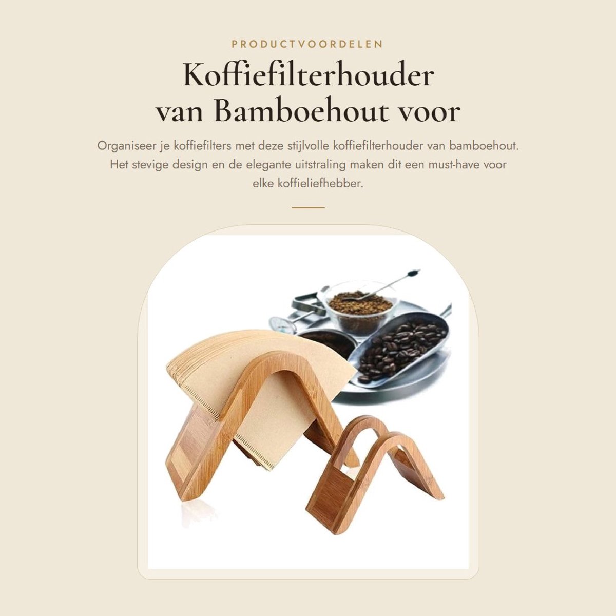 Dailygoods- Koffiefilterhouder Bamboehout - Koffiefilterhouder voor 100 Stuks - Filterpapier Opslag - Stevig en Duurzaam - Elegant Ontwerp - Compact 17,6 x 7,9 x 11,6 cm - Filterhouder