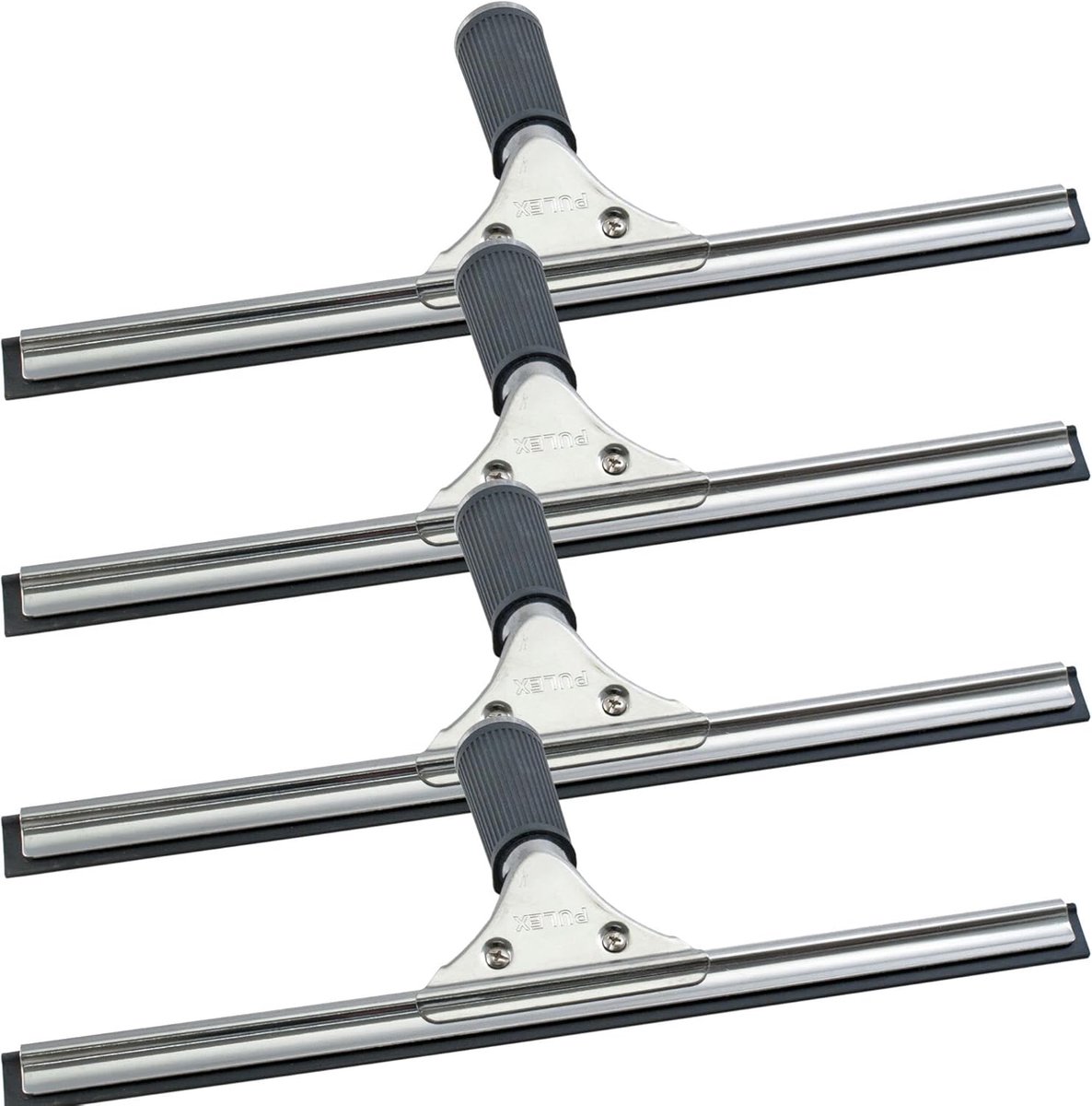 Ruitenwissers Set - Glaswasser Trekker - Streeploos Schoonmaken - Roestvrij Staal - 45 cm Breed - Zilver