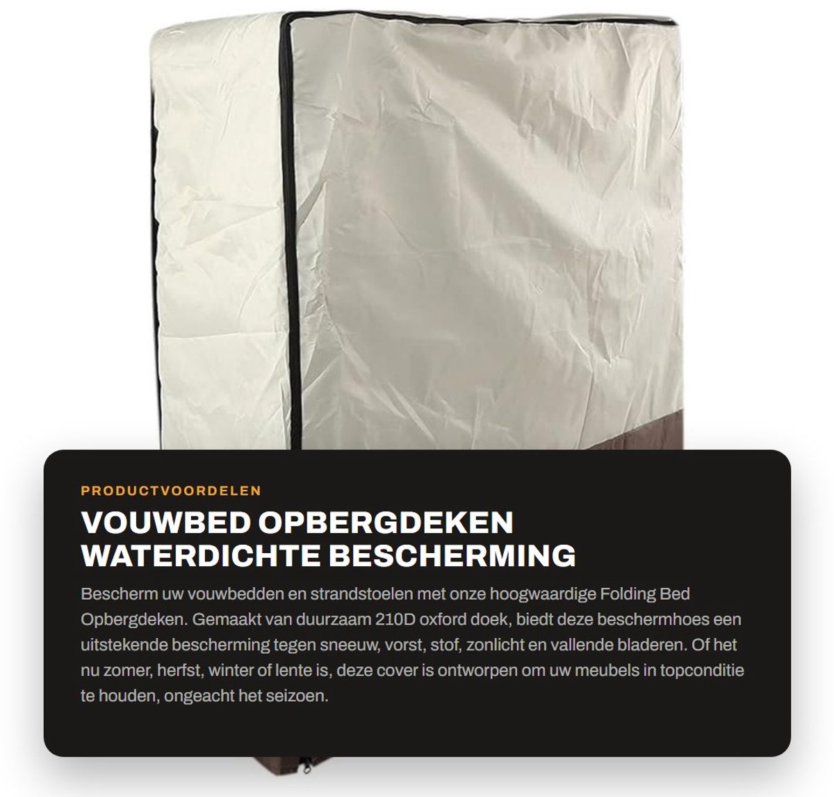 Dailygoods- Bedcover Waterdicht - Opvouwbare Beschermhoes - Lichtgewicht - Weerbestendig - 210D Oxford Katoen - Bescherming Tegen Vuil