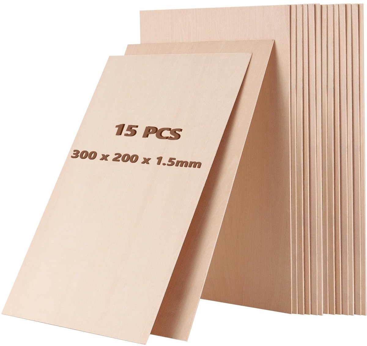 Dailygoods- Balsahout Platen 15 Stuks 300 x 200 x 1,5 mm - Onbehandeld Hout - Houten Plaat voor DIY - Modelbouw - Knutselen - Glad Gesneden - Houtplaten