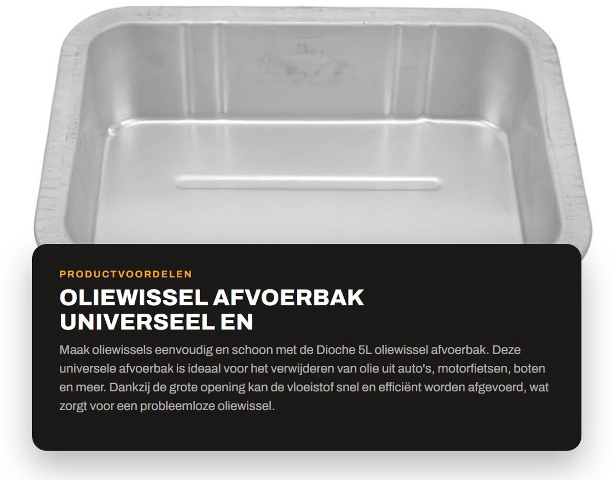 Dailygoods- Oliecontainer 5L - Universele toepassing - Lekbescherming - Afvoertrechter - Gemakkelijk vast te pakken - Robuuste constructie - Afvalcontainer
