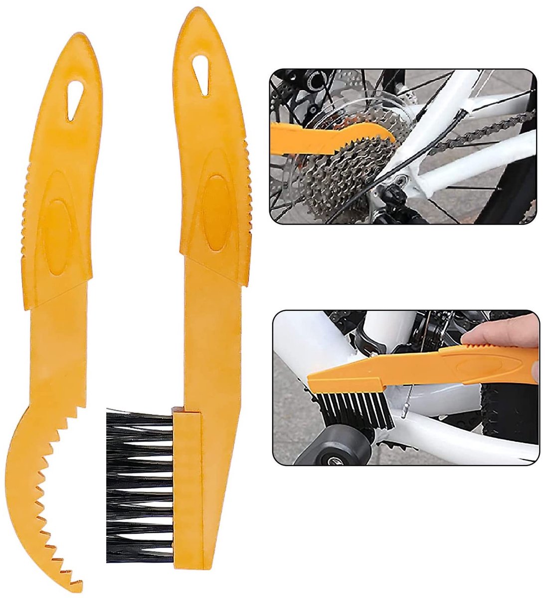 Dailygoods- Fietsreinigingsborstel Set - 7 Stuks - Kettingborstel - Fiets Schoonmaak - Kunststof/Koraal Fleece - Voorkomt Slijtage - Fietsreinigingsset