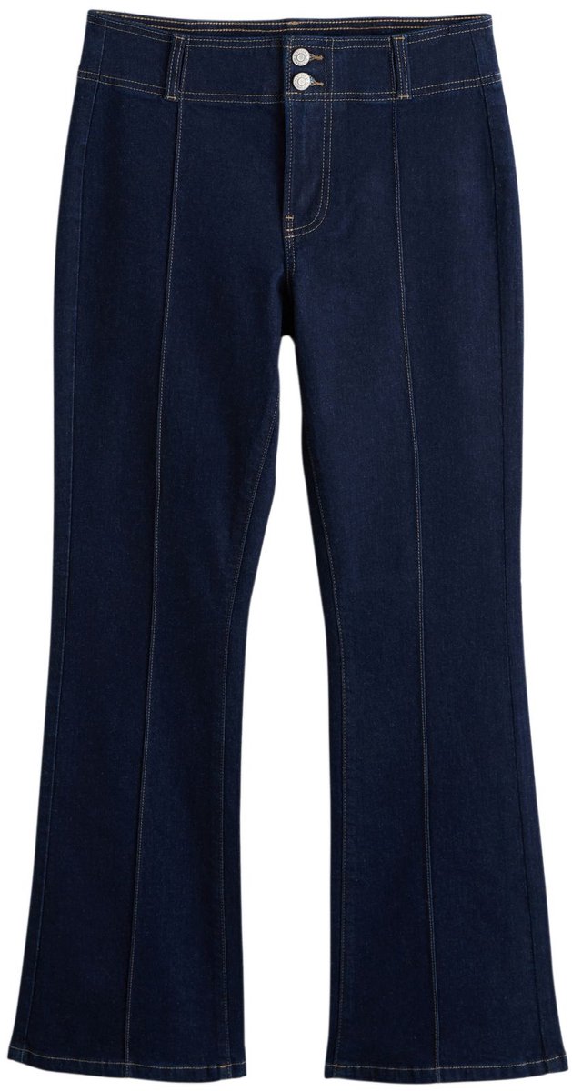 Next - Dames - Bootcutjeans met halfhoge taille en naden - Blauw