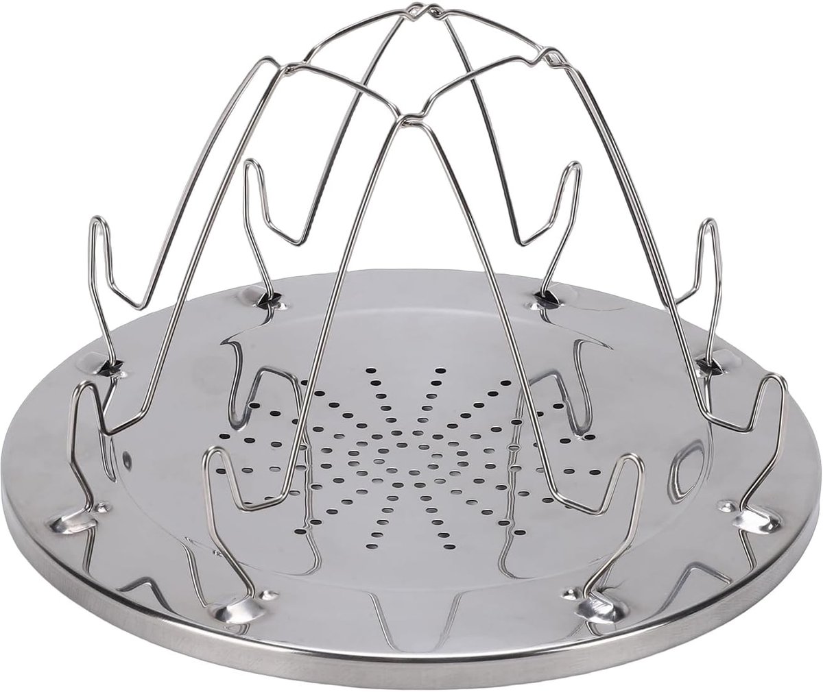 Camping Broodrooster Roestvrij Staal Buiten Koken Gelijkmatige Warmte 26 x 24 x 2 cm Zilver
