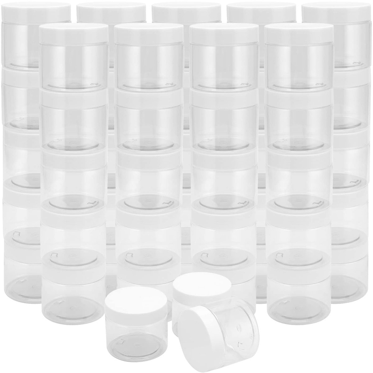 Dailygoods- Plastic Potjes 48 Stuks - 120ml - BPA-vrij - Ruime Opening - Opbergpotjes - Lichtgewicht - Stapelbaar - Opslagpotjes