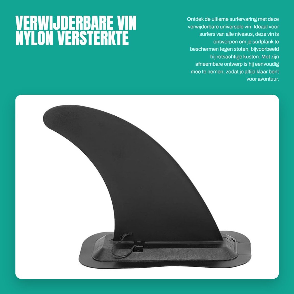 Dailygoods- Surfplankvin Afneembaar Ontwerp - Schokbestendig - Vervangingsaccessoire - Geschikt voor SUPboard/Kajak - Hoogwaardig PVC - Duurzaam en Solide - Vin