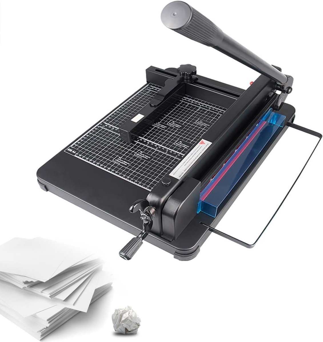 Papiersnijder Guillotine - Papier Snijmachine - Grote Stapels Snijden - Robuuste Stalen Constructie - 400 Vel Capaciteit - Zwart