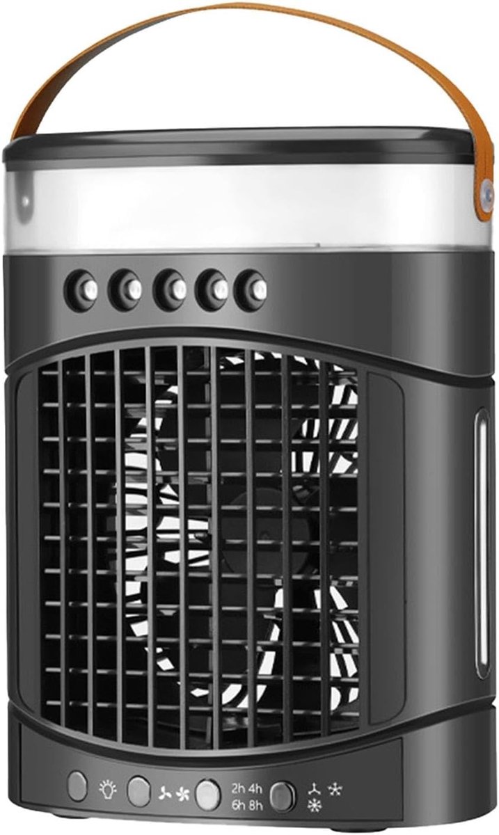 Persoonlijke Luchtkoeler - Draagbare Ventilator - Persoonlijke Koeling - Laag Geluidsniveau - 600ml Tank - Zwart