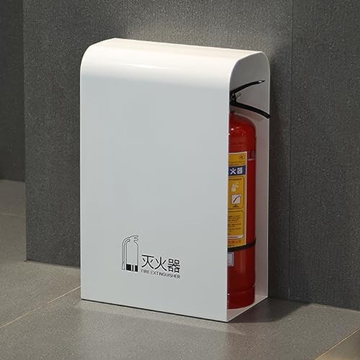 Brandblusserkast - Veiligheidsdisplay - Veiligheid Vergroten - Roestvrij Staal - 55 cm Hoog - Zwart