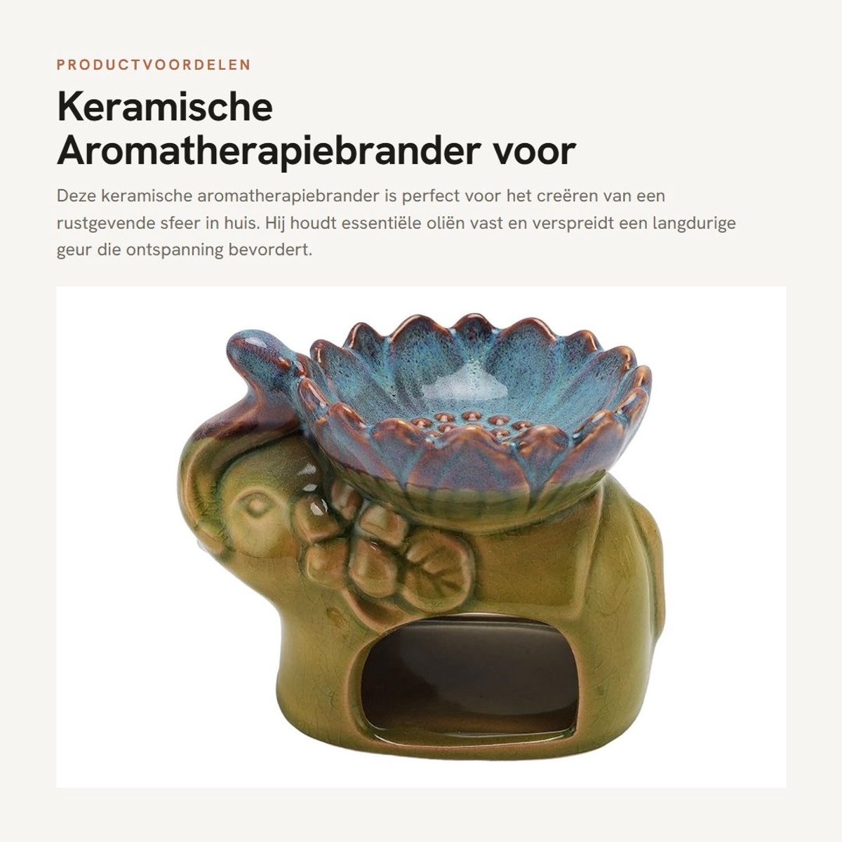 Dailygoods- Oliebrander Essentiële Olie - Keramische Aromatherapiebrander - Geurlamp - Dra