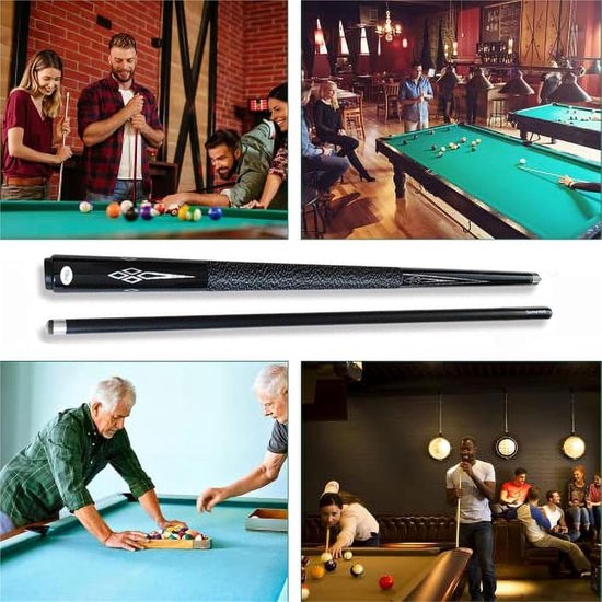 Biljartkeu Set - Pool Keu - Pool Spelen - Carbon Fiber Shaft - 147 cm - Zwart — afbeelding 2