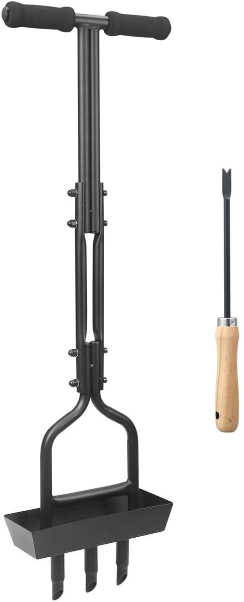 Dailygoods- Gazonbeluchter met bodemkern opbergbak - Handmatige beluchter - Tuingereedschap - Duurzaam - Verhoogt water en voedingsstoffen - Geschikt voor de meeste mensen