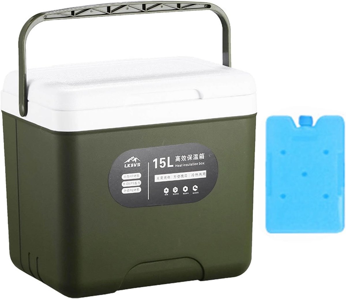Draagbare Koelbox - Ijsdoos Cooler - Outdoor Activiteiten - Drielaagse Isolatie - 15 Liter - Wit