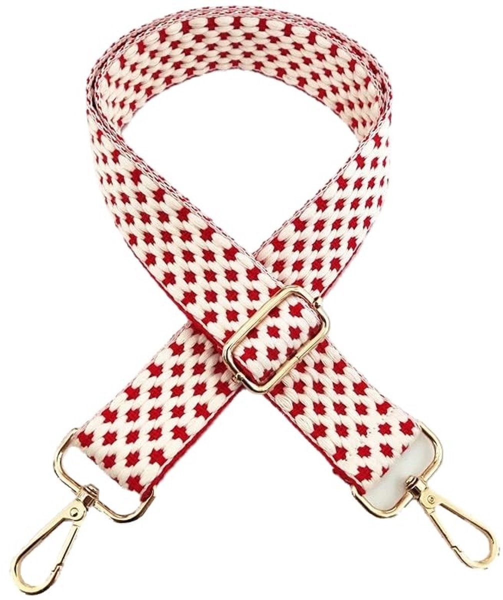Dailygoods- Schouderriem Verstelbaar 75-130 cm - Brede Tasriem - Antislip - Zachte Bandjes - Duurzame Gesp - Kleurrijke Zomermix