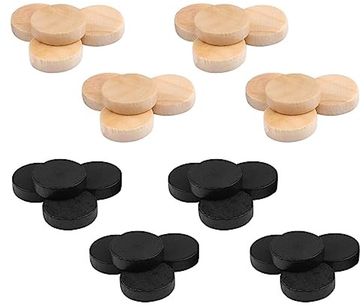 Dailygoods- Dammenstukken 32-delig - Houten Vervangende Spelstukken - Backgammon/Bordspel Accessoires - Draagbaar - 1,9 cm Diameter - Geschikt voor Binnen/Buiten - Bordspelstukken