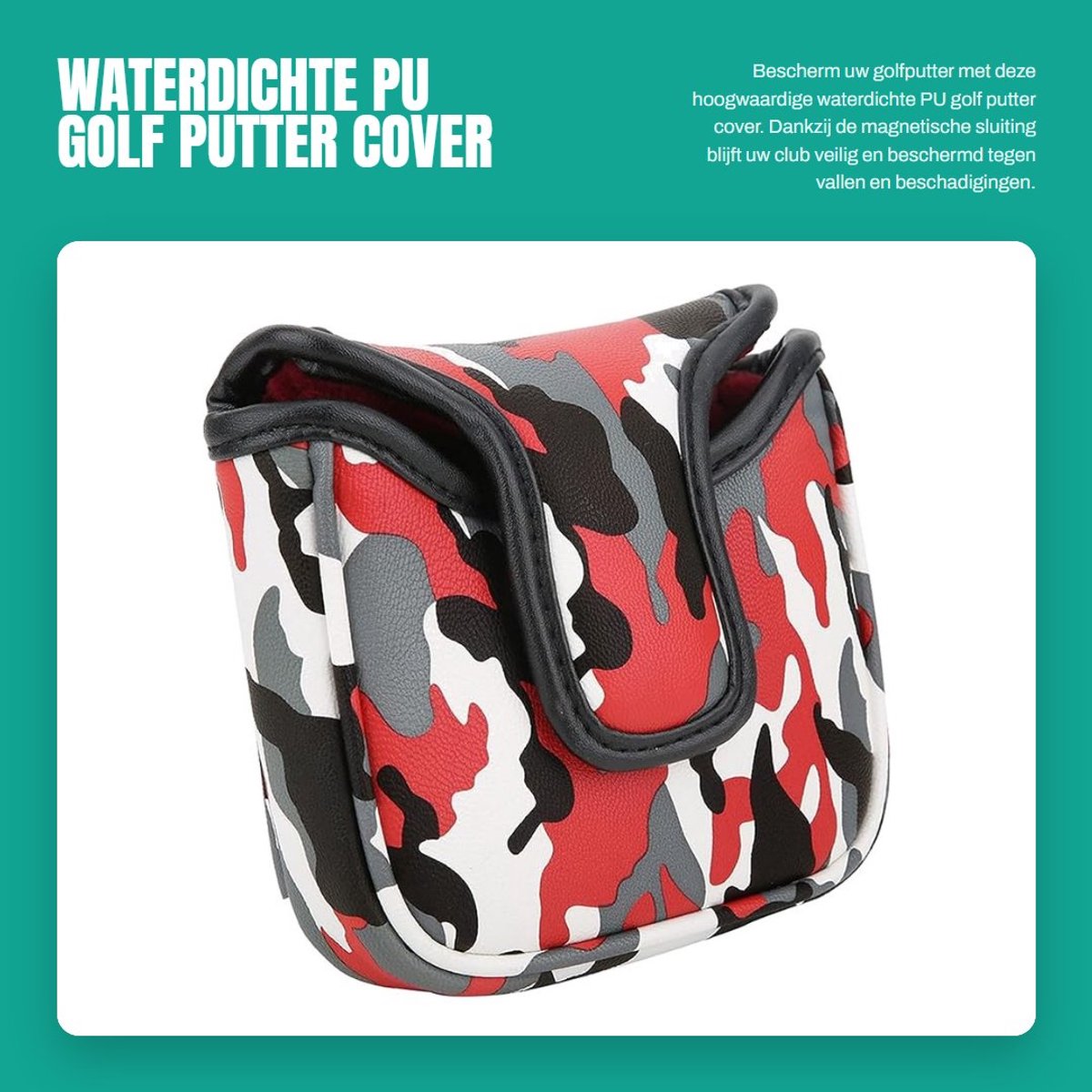 Dailygoods- Putter Cover Waterdicht - Golf Club Hoofdafdekking - Magnetische Sluiting - Camouflagepatroon - Dikke Pluche Binnenkant - Compact en Duurzaam - Golfclubhoes