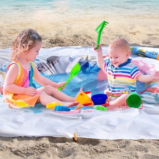Strandzwembad Peuters - Opblaasbadje Baby - Waterpret Buiten - Zandbestendig Ontwerp - 1.4 Meter - Blauw — afbeelding 5