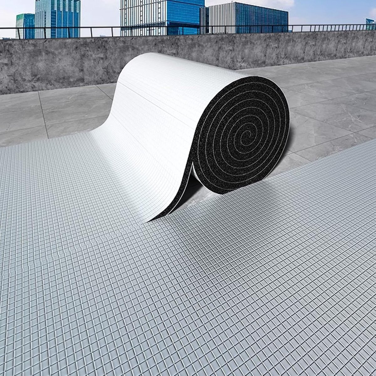 Isolatie folie - Geluiddempend membraan - Warmte isoleren - Zelfklevende aluminium - 1 x 1 meter - Zilver