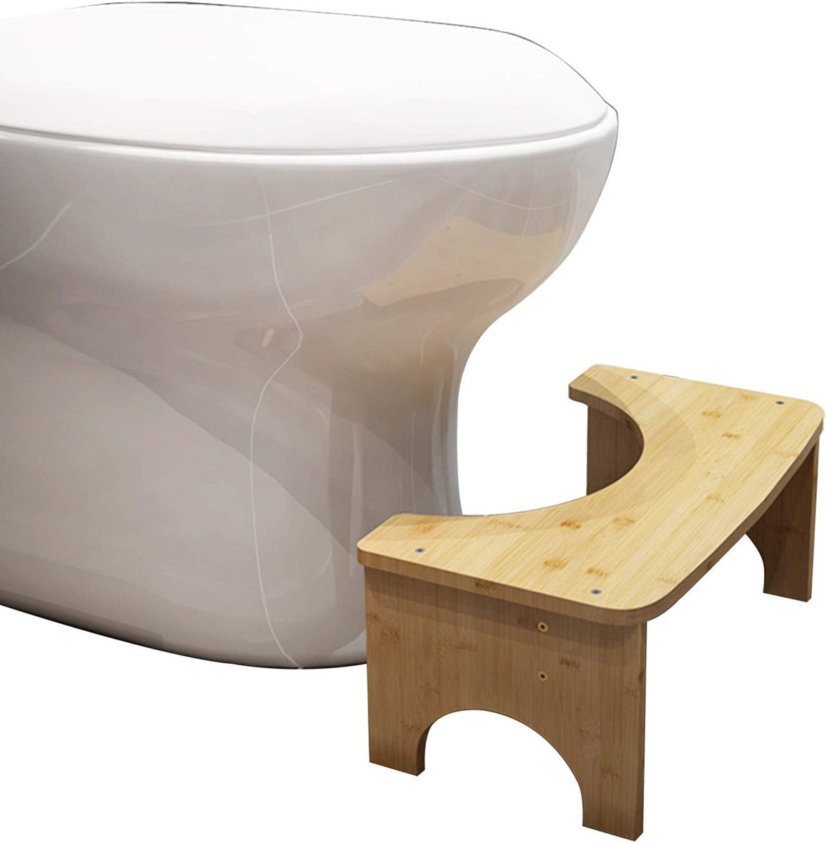 Bamboe Kruk - Opstap Stoel - Toilet Ondersteuning - Gebogen Voet Ontwerp - N.v.t. - N.v.t.