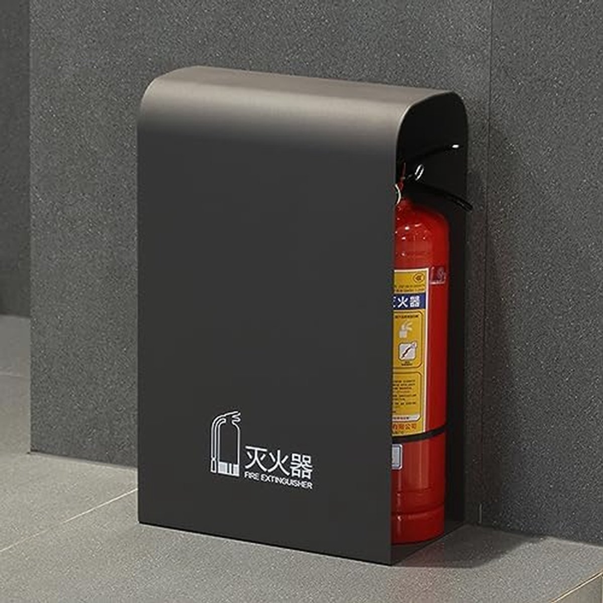 Brandblusser Houder - Veiligheidskast - Veiligheid Vergroten - Roestvrij Staal - 55cm Hoog - Rood