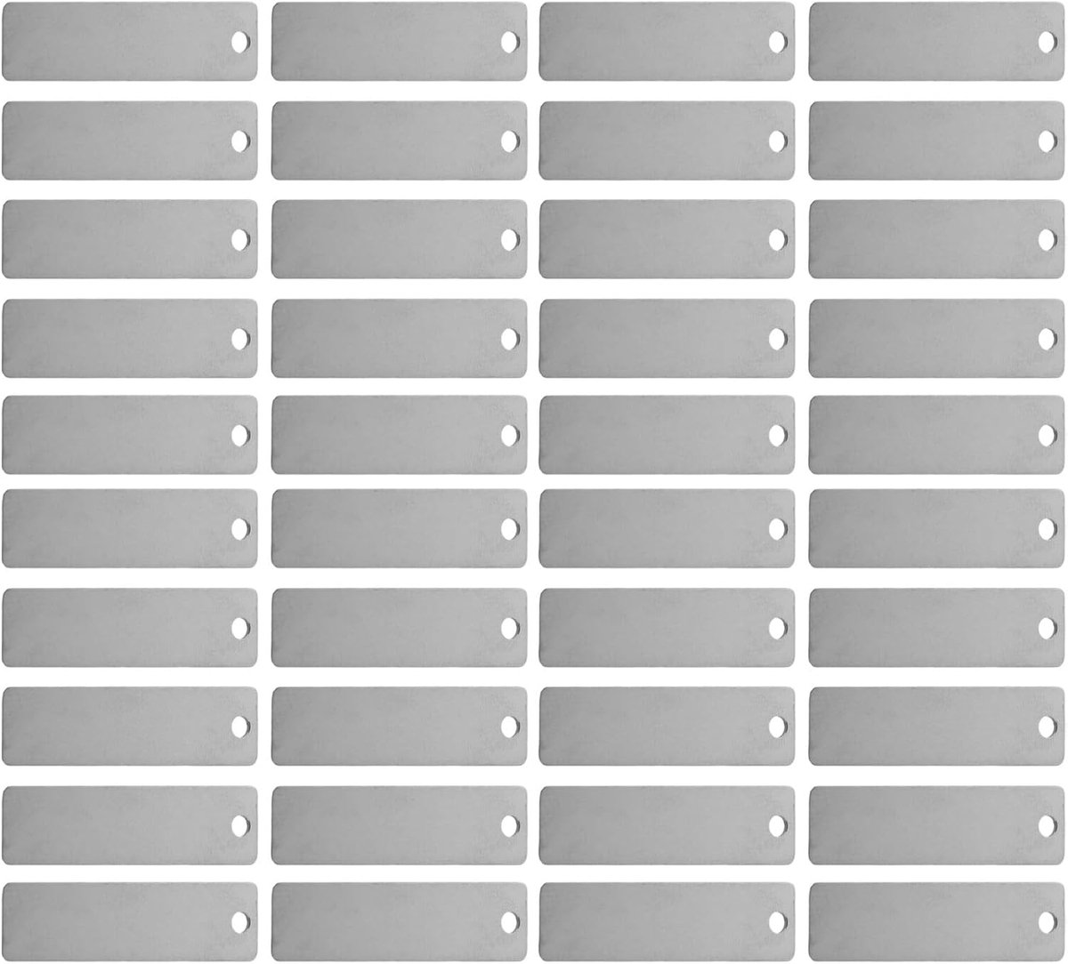Graveerbare Labels - Metalen Tags - Huisdier Identificatie - Roestvrij Staal - 50 Stuks - Zilver