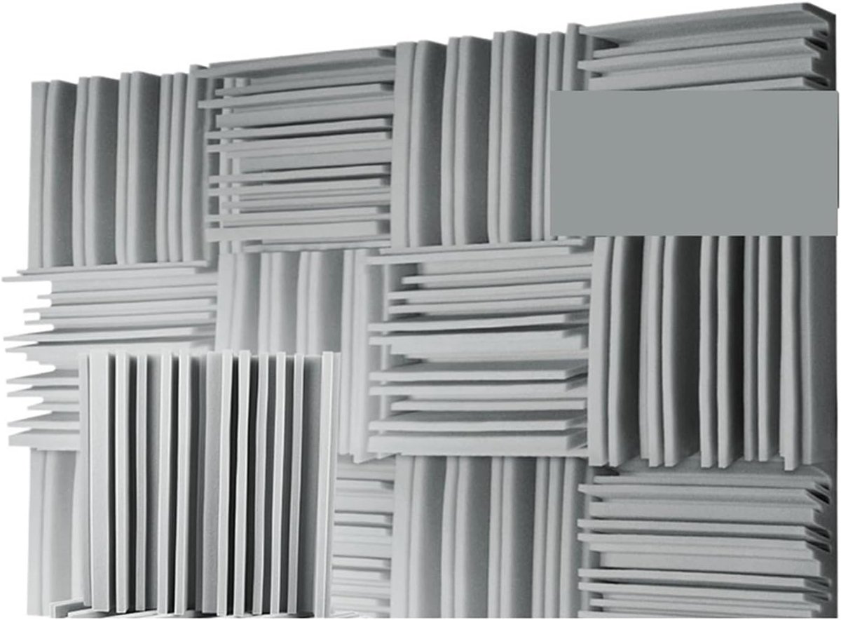 Geluidsisolatie Panelen - Akoestisch Schuim - Studio Verbetering - Hoge Dichtheid - 30x30x5cm - Grijs