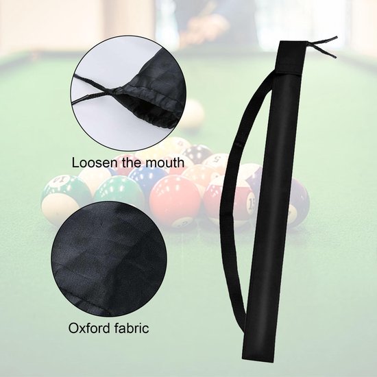 Dailygoods - Pool Cue Stick Tas - Snooker Draagtas - Zwart - Biljart Keu Bescherming - Geschikt voor 1/2 Biljart - 35 Inch van Dailygoods — afbeelding 2
