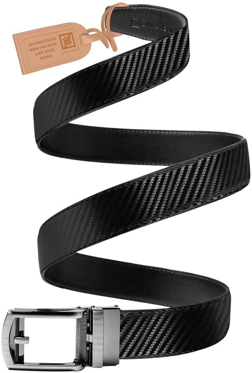 Dailygoods- Lederen Riem - Automatische Sluiting - Riem Heren - Riem Dames - Lederen Riem Zwart/Bruin - Hoogwaardige Kwaliteit