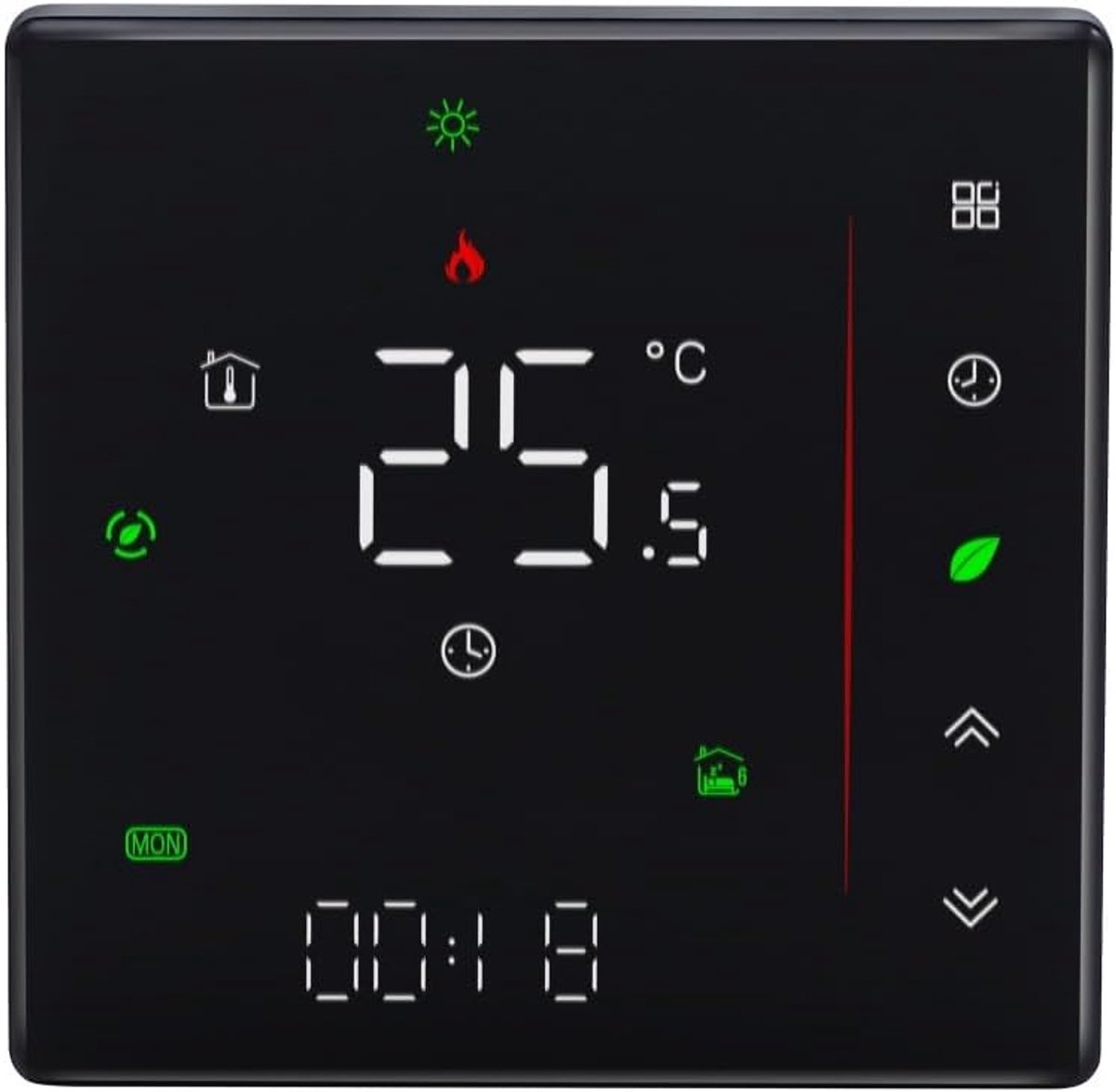Slimme Thermostaat - Digitale Temperatuurregelaar - Comfortabele Verwarming - 7-Daagse Programmering - 95-240V - Nero