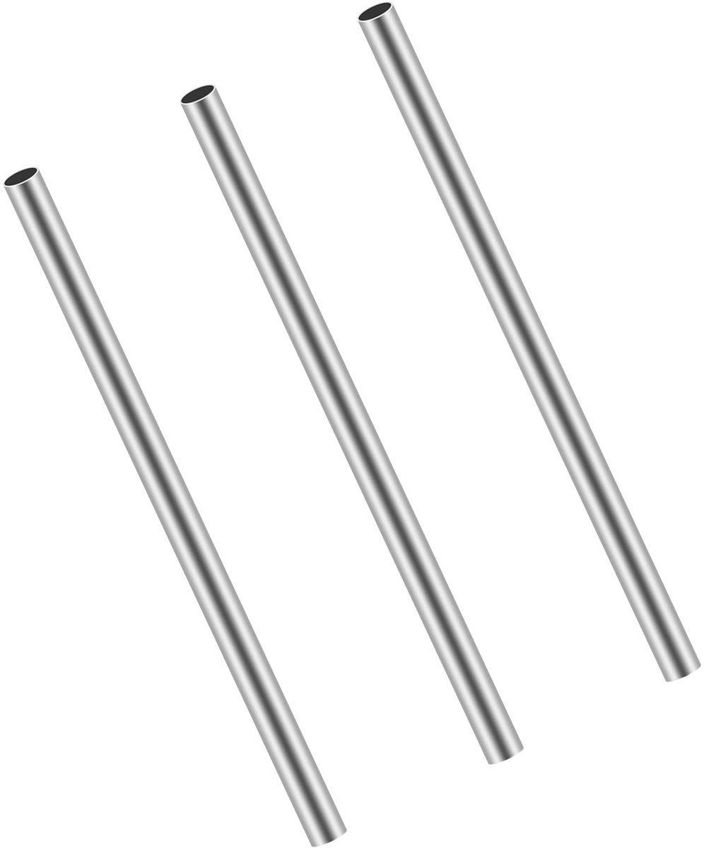 Dailygoods- Roestvrijstalen Buizen 12mm OD - 0.5mm Wanddikte - 250mm Lengte - Set van 3 - Corrosiebestendig - Hoge Taaiheid - Stalen Buis